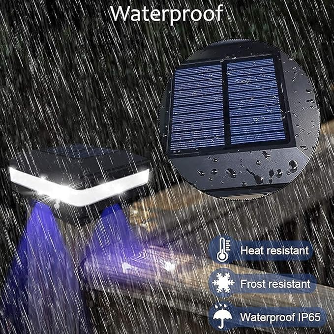 Sumaote Solar Post Cap Light, Outdoor Waterproof LED Solar Post Light Fits 4x4 5x5 6x6 Wooden Posts Fence Lights Platform Garden Patio Deck 6000K White Lighting, Black Shell, 1 Pack
