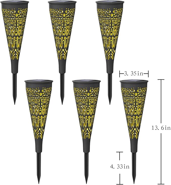 Solar Driveway Path Lights 6-Pack, Waterproof