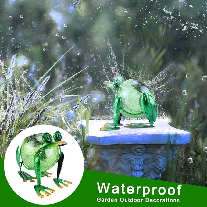 Classic Frog Solar Lanterns for Porch, Waterproof LED
