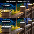 4-Pack Upgraded Solar Post Cap Lights for Fence, LED