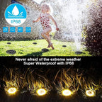 12-Pack Warm White Flat Solar Driveway Lights, Waterproof LED