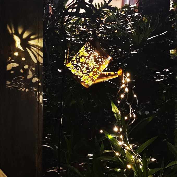Solar Watering Can with Lights - Outdoor Garden Decor, Waterproof Hanging Lantern Landscape Lights for Yard, Patio, Pathway - Solar Lights Outdoor (C)