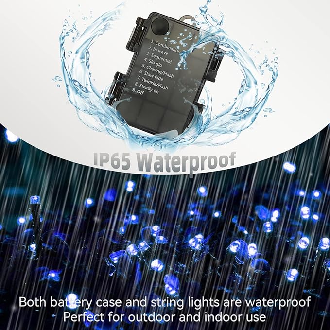 Christmas Porch String Lights, 33ft 100 LED Waterproof