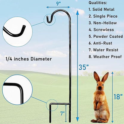 Heavy-Duty Shepherd's Hooks, 35" Garden