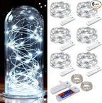 Christmas Fairy Lights 6-Pack, 2ft 50 LED Battery Twinkle Lights