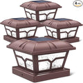4-Pack Warm White Fence Post Cap Lights, Solar LED