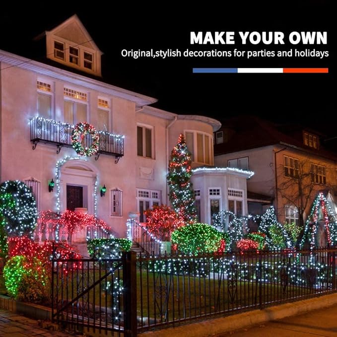 33ft Christmas LED String Lights, Waterproof Timer Lights