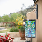Peacock Solar Lanterns, Waterproof LED Backyard Lights