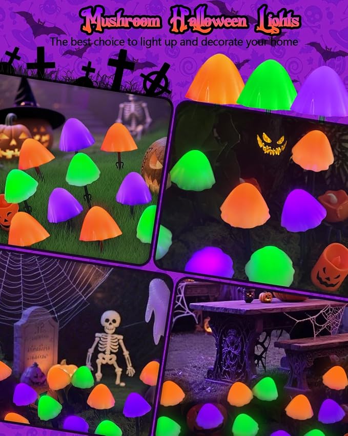 Halloween String Lights, 55ft 32 LED Timer