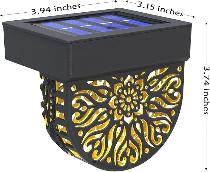 6-Pack Solar Stair Lights, Black LED