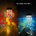 Mosaic Solar Lantern Set 2-Pack, Metal Porch Lighting