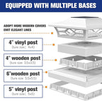 White Fence Post Cap Lights, Solar LED