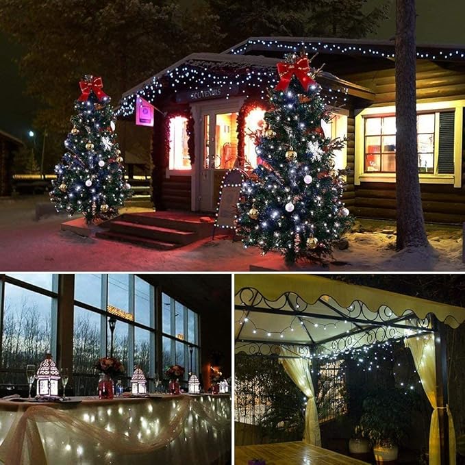 33ft Christmas LED String Lights, Waterproof Timer Lights