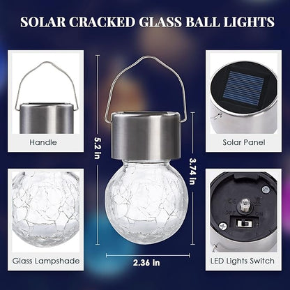 SOLPEX 12 Pack Solar Outdoor Lights Decorative, Hanging Christmas Decoration Solar Light Outdoor Solar Powered Waterproof Lights, Hanging Globe Light for Garden, Yard, Patio, Lawn(Color Changing)