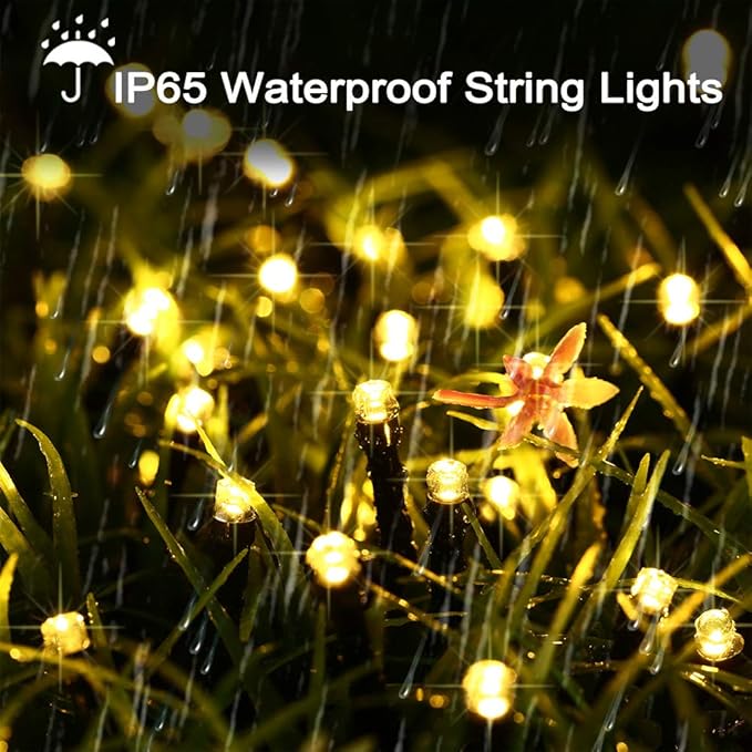 Joomer Battery Christmas Lights, 33ft 100LED Fairy Lights Battery Operated Timer 8 Modes Waterproof for Outdoor Home Garden Party Holiday Christmas Trees Decoration (Warm White)