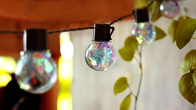 Ideaworks Solar Iridescent String Lights - 10ct Large
