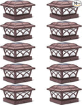 Warm White Solar Fence Post Caps 10-Pack, Deck LED