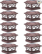 Warm White Solar Fence Post Caps 10-Pack, Deck LED