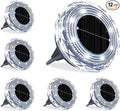 12-Pack White Flat Solar Landscape Lights, Waterproof LED