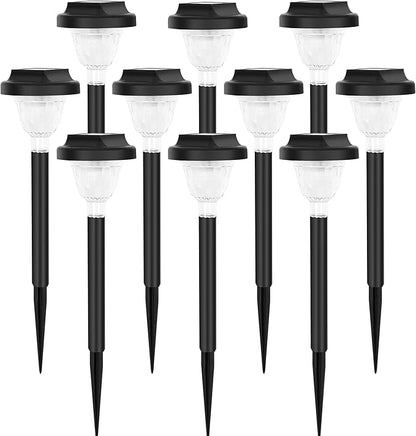 Siatom Solar Pathway Lights 10 Pack, Bright Solar Path Lights Outdoor Waterproof IP65, Walking Path Solar Lights for Outside, Garden, Lawn, Walkway, Yard (Warm White)