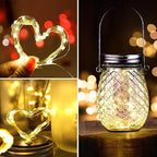 Mason Jar Lid Fairy Lights 6-Pack, Solar Garden LED