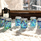 2-Pack Mosaic Solar Yard Lanterns, Charming Waterproof LED