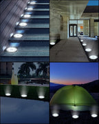 Solar Flat Disk Lights 8-Pack, Waterproof Landscape