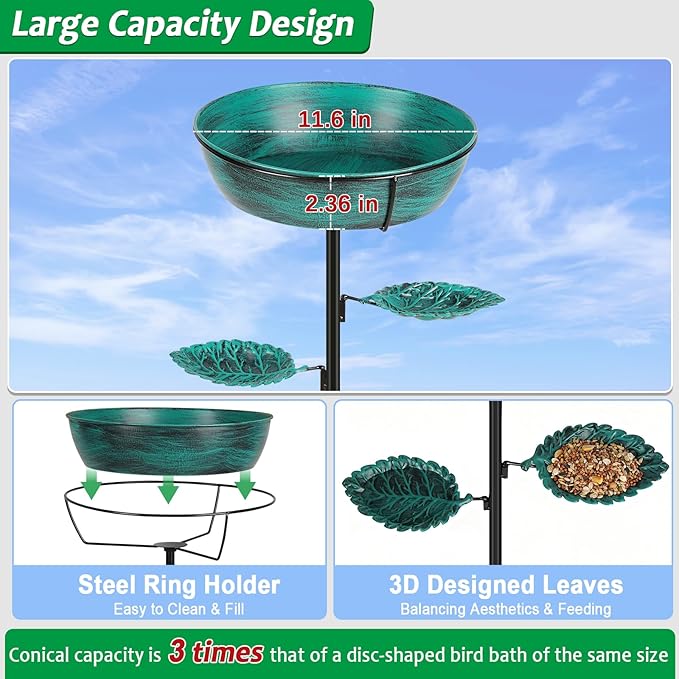 Classic Bird Bath & Feeder, Outdoor Metal