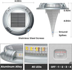 4-Pack Solar Deck Lights, White Waterproof LED