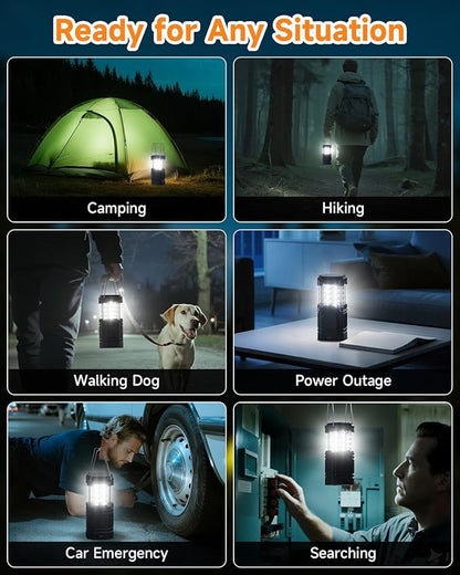 4-Pack Multi-Function Rechargeable Camping Lantern