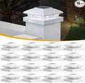 16-Pack Cool White Solar Deck Post Lights, Outdoor LED Caps