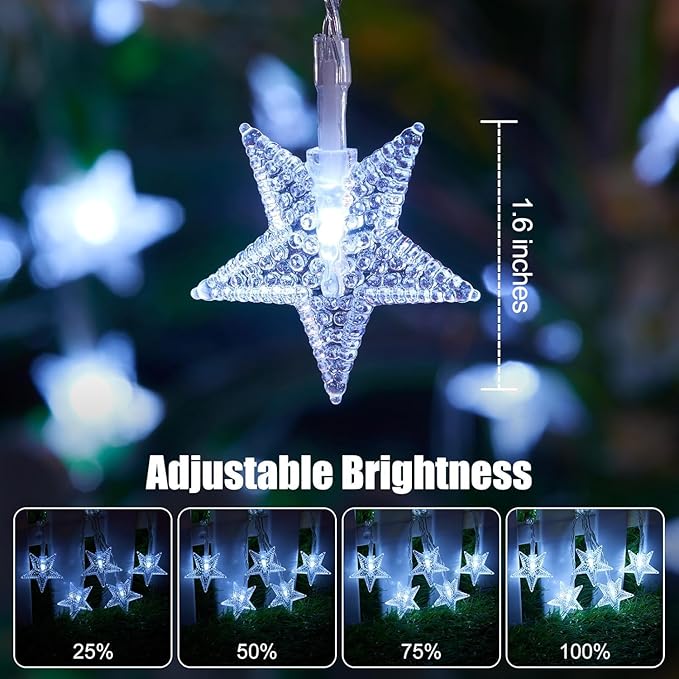 17ft White String Lights for Yard, Waterproof LED
