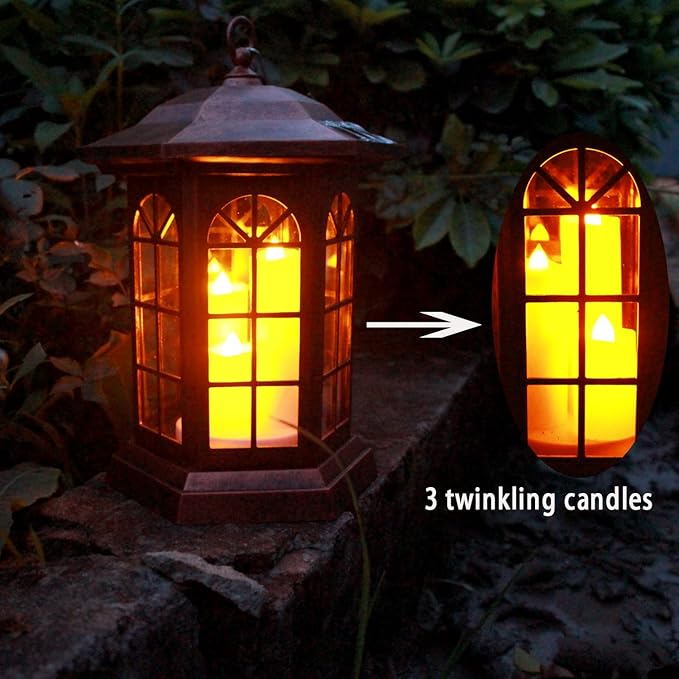 Courtyard Solar Lantern Set, Classic Garden Lighting