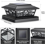 Solar Post Cap Lights 6-Pack, 4-Mode Waterproof LED