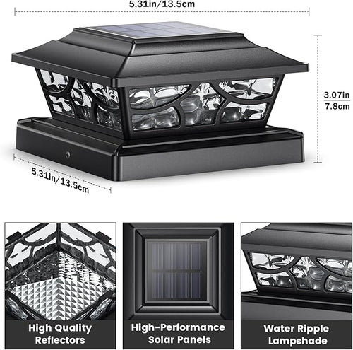 10-Pack Upgraded Solar Post Cap Lights for Patio, LED