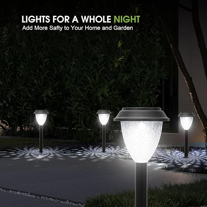 Solar Walkway Path Lights 10-Pack, Waterproof
