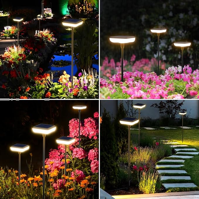 8-Pack Solar Pathway Lights, IP65 Waterproof LED Yard Lights