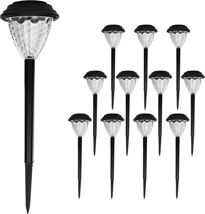 Elevon 12 Pack Solar Light Outdoor Waterproof, Warm White Pathway Lights Solar Powered, Landscape Lighting, Christmas Pathway Lights for Decor, Patio, Garden