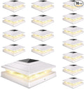 White Solar Fence Post Caps 16-Pack, Fence LED