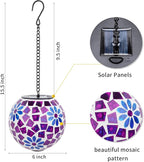 Solar Mosaic Lanterns, Patio Hanging LED Decor