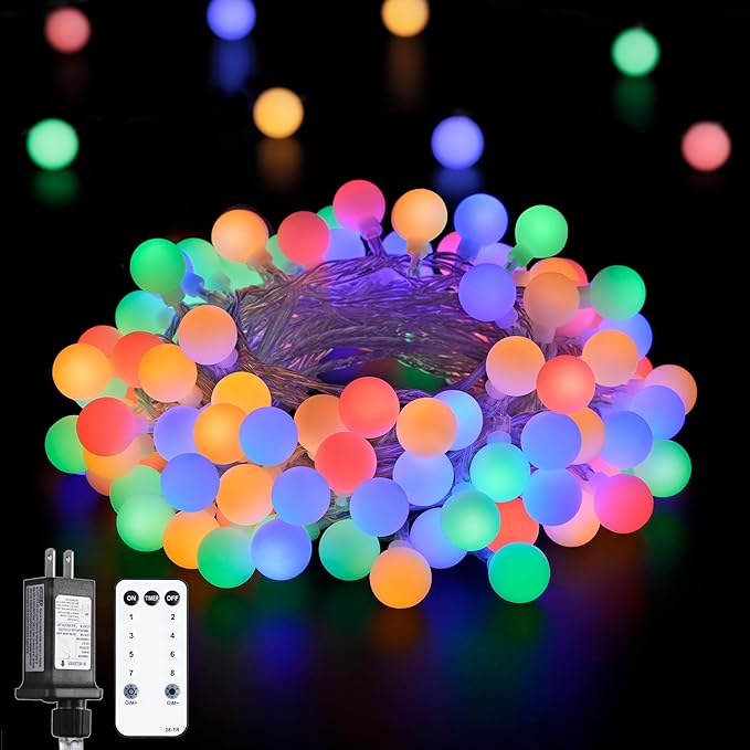 Christmas String Lights, 33ft 100 LED Waterproof Twinkle Lights