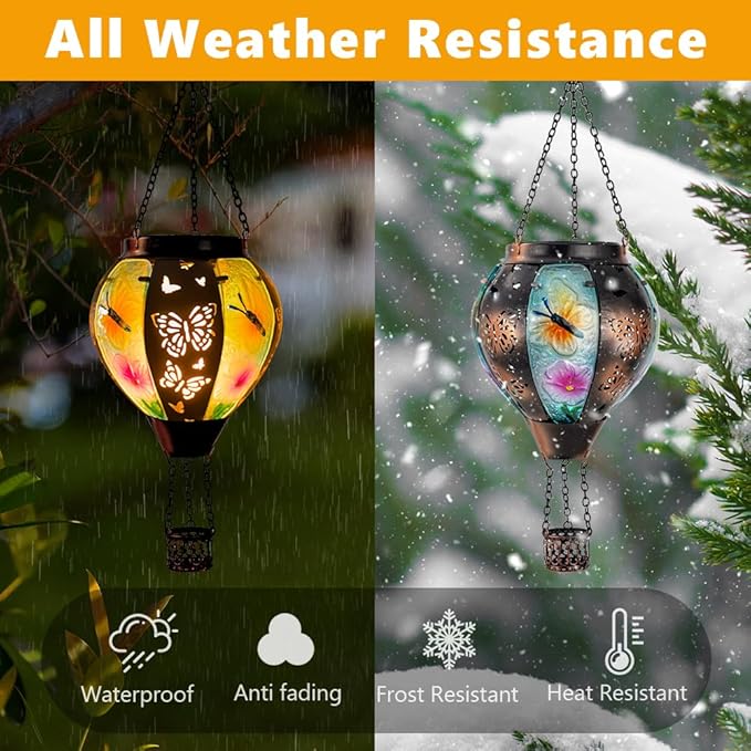 Butterfly Solar Porch Lanterns, Charming Waterproof LED