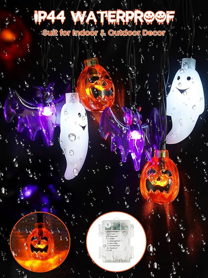 Halloween LED String Lights, Waterproof Timer Lights