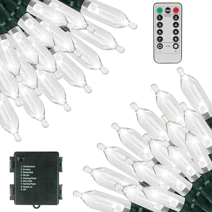 200 LED Christmas Twinkle Lights, 66ft Waterproof for Backyard