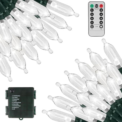 Christmas Lights 66ft 200 LED Battery Operated String Lights with Timer Memory Function or Battery Powered Waterproof Fairy Light for Indoor Outdoor Decoration