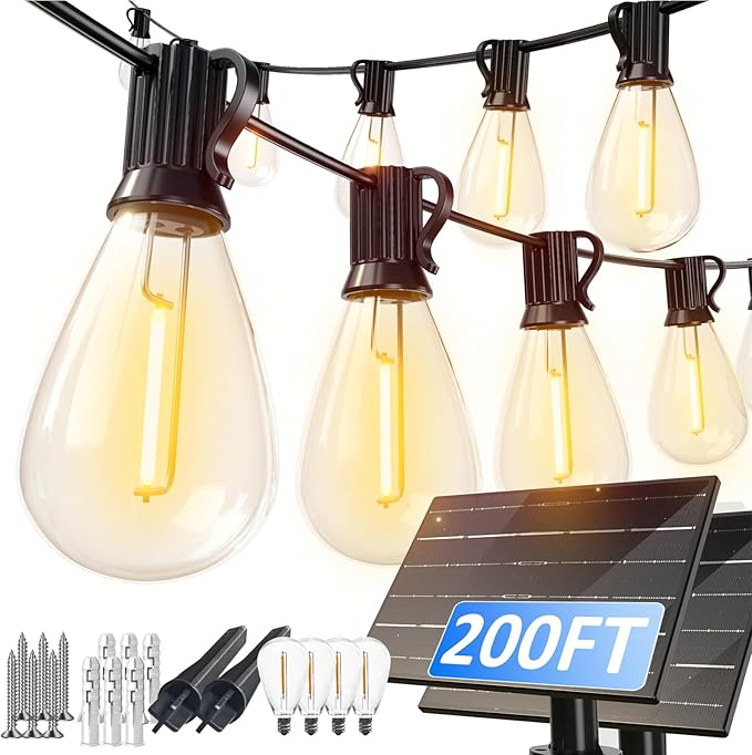 200ft Outdoor Edison String Lights, Weatherproof