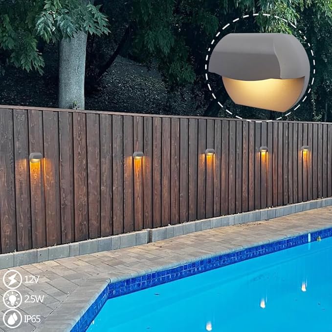 Outdoor Deck Lights LED Landscape Lighting Low Voltage 12V AC/DC Cast Aluminum Patio Post Step Lights Fence Retaining Wall Mounting Light Warm White Textured Bronze Finish Pack of 2