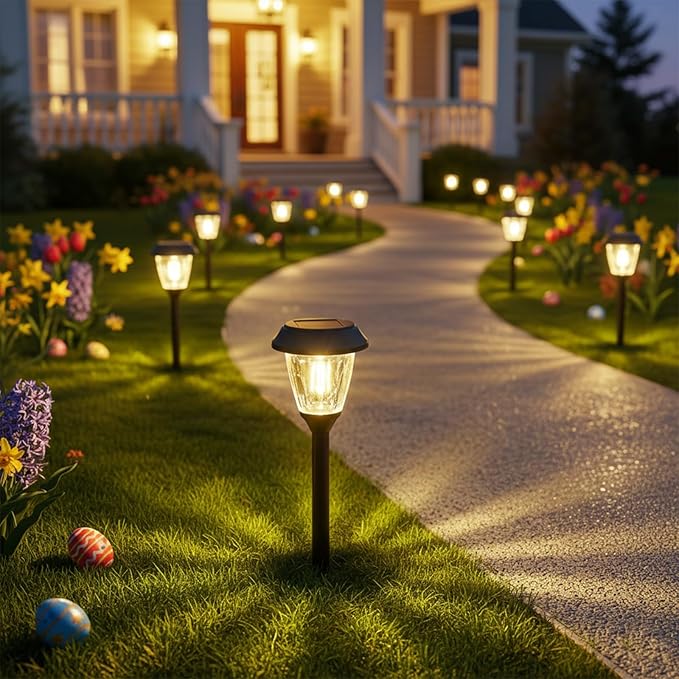 Solar Pathway Lights, IP65 Waterproof LED Yard Lights