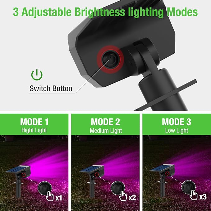4-Pack Solar Spotlights, Waterproof Landscape LED