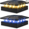 2-Pack Warm White Solar Fence Post Lights, Outdoor LED Caps